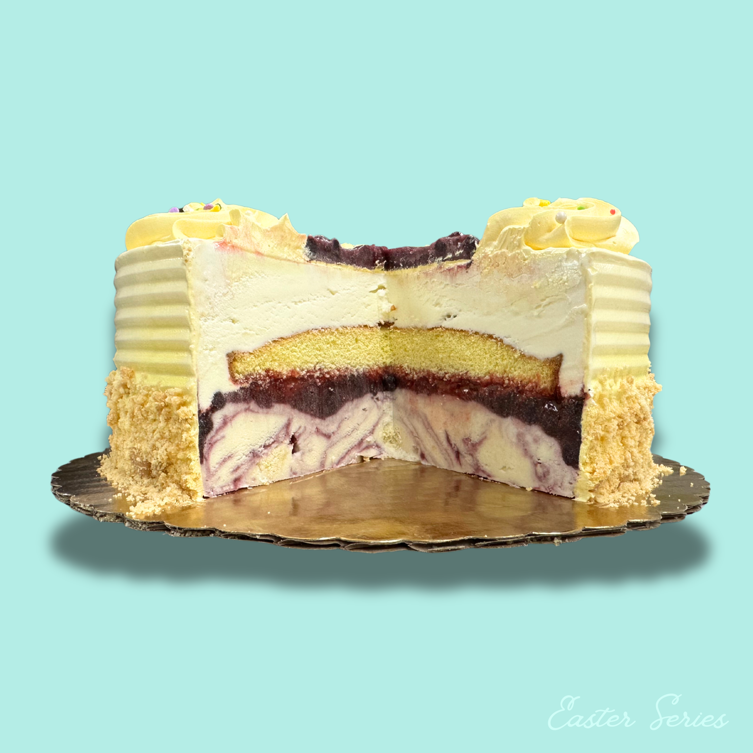 Triple Berry & Lemon 8" Ice Cream Cake - Free Nationwide Delivery