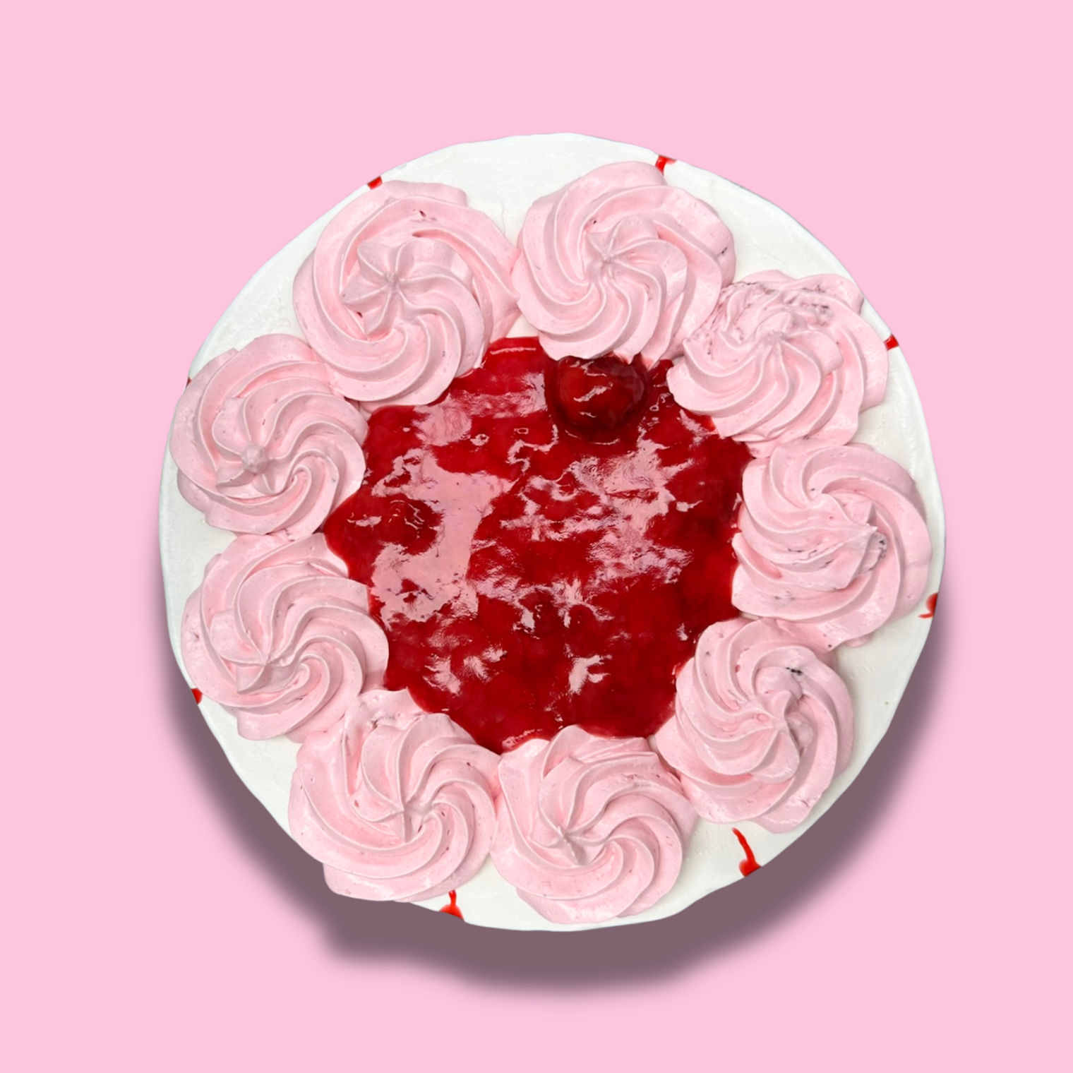 Cleveland Style Strawberry Cassata 8" Ice Cream Cake - Free Nationwide Delivery
