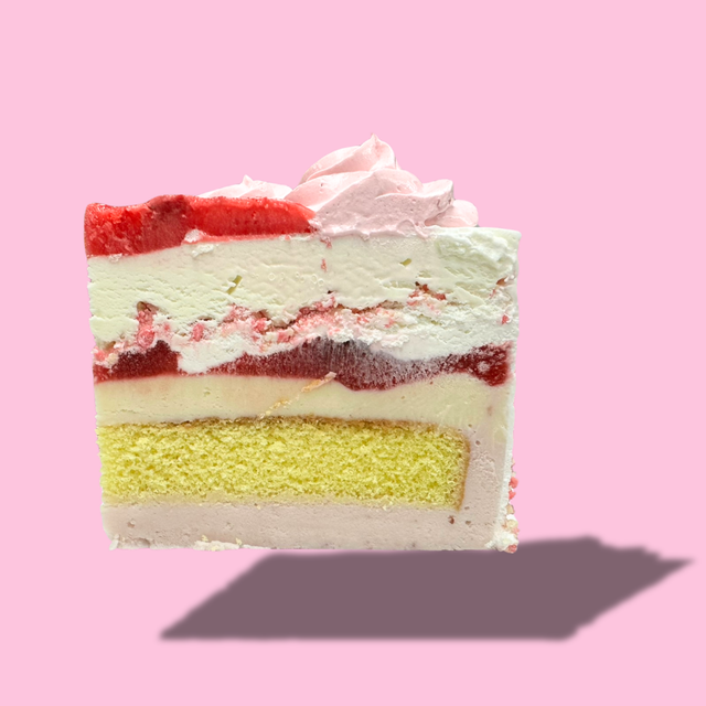 Cleveland Style Strawberry Cassata 8" Ice Cream Cake - Free Nationwide Delivery
