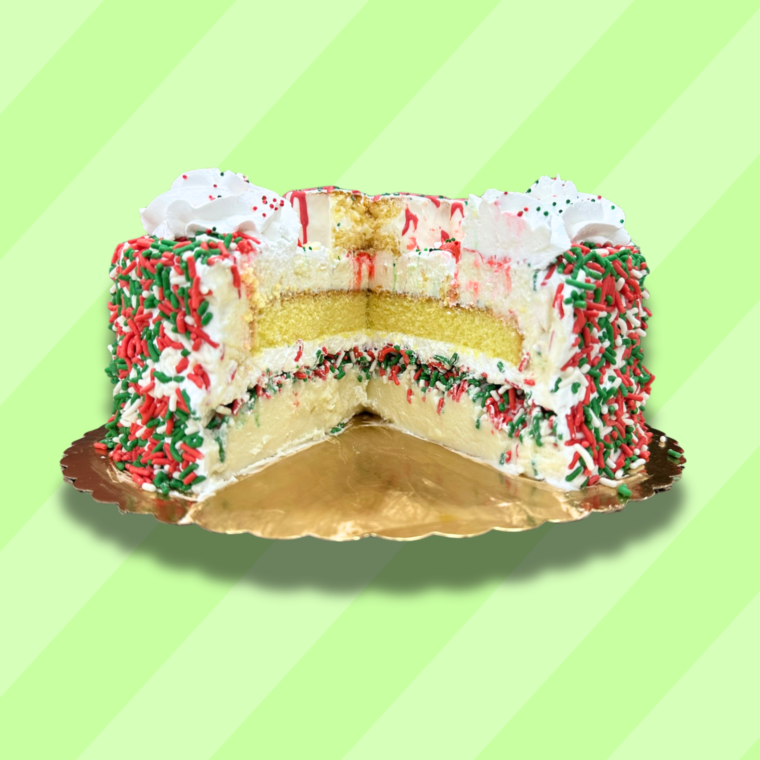 Christmas Tree Cake 8'' Ice Cream Cake (December Delivery) - Free Nationwide Delivery