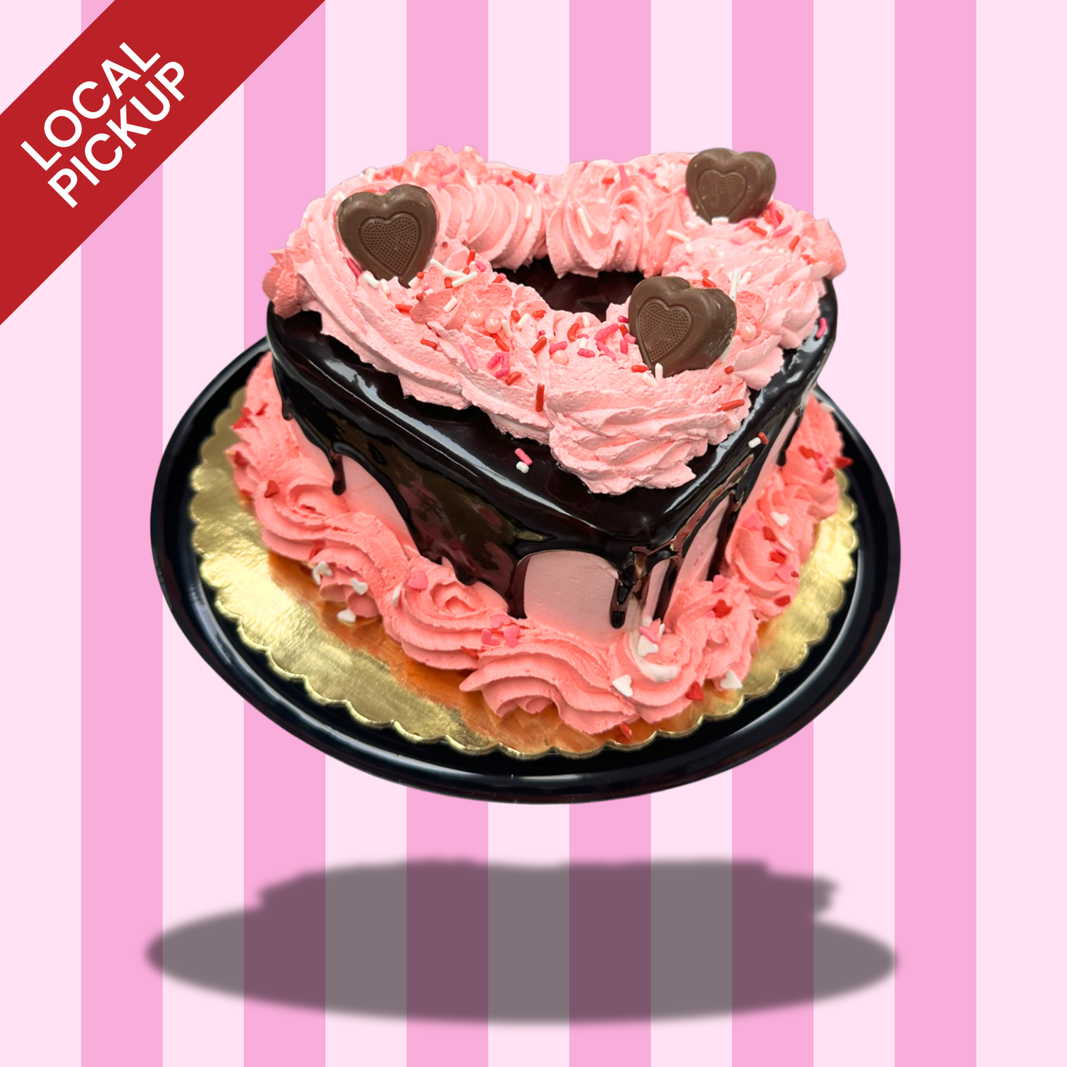 Strawberry Shortcake Valentine's Day Heart Shaped Ice Cream Cake - Local Pickup