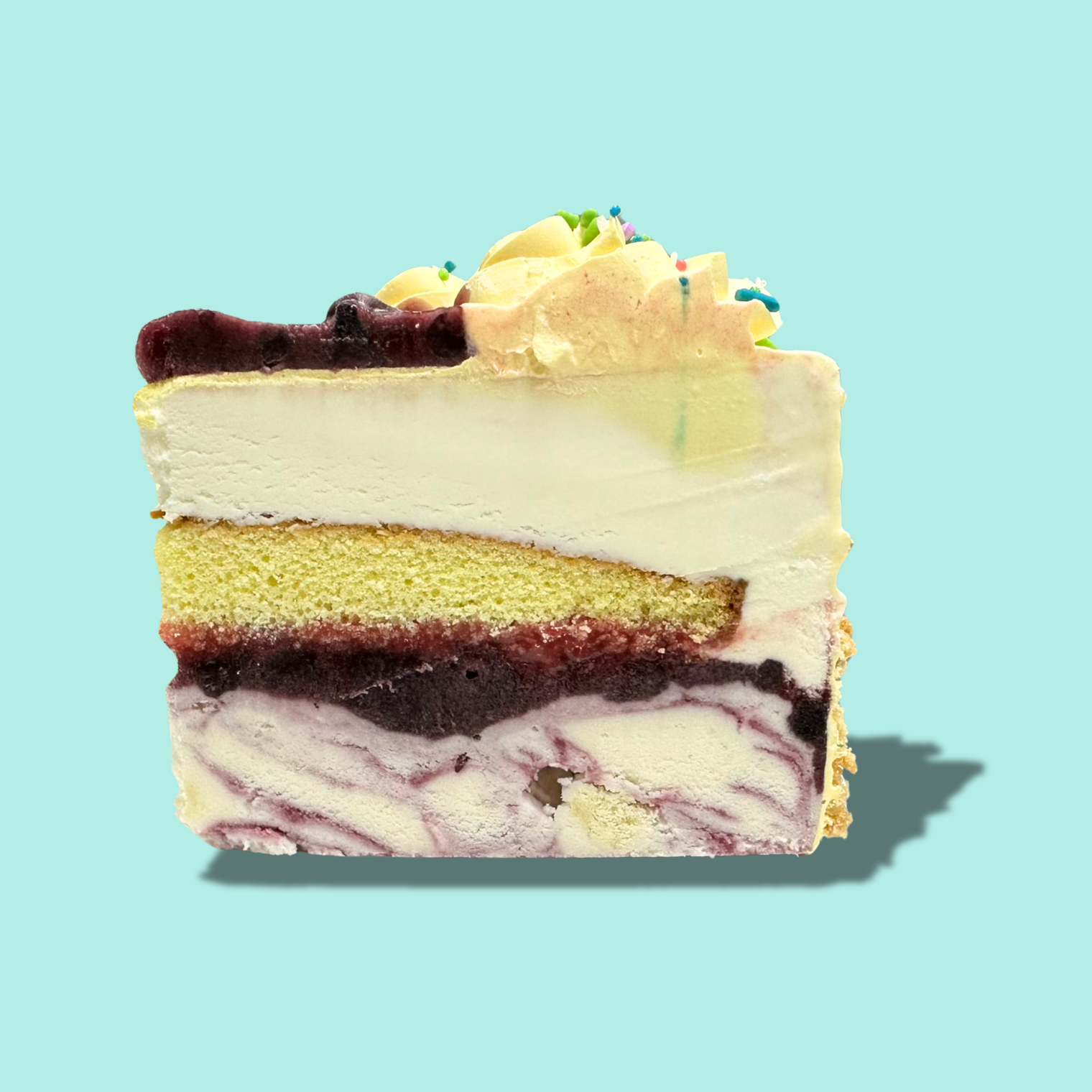 Triple Berry & Lemon 8" Ice Cream Cake - Free Nationwide Delivery