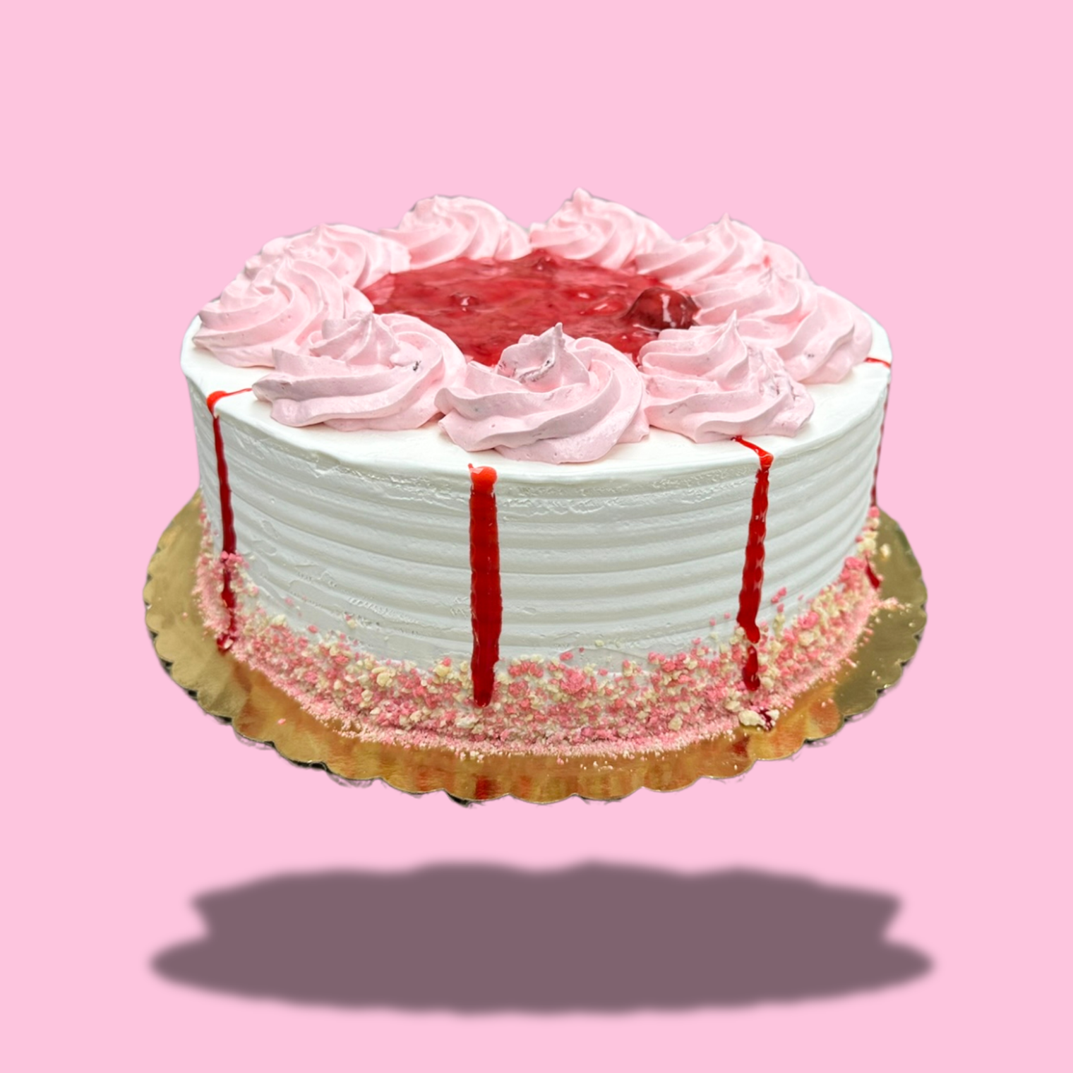Cleveland Style Strawberry Cassata 8" Ice Cream Cake - Free Nationwide Delivery