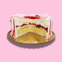 Cleveland Style Strawberry Cassata 8" Ice Cream Cake - Free Nationwide Delivery
