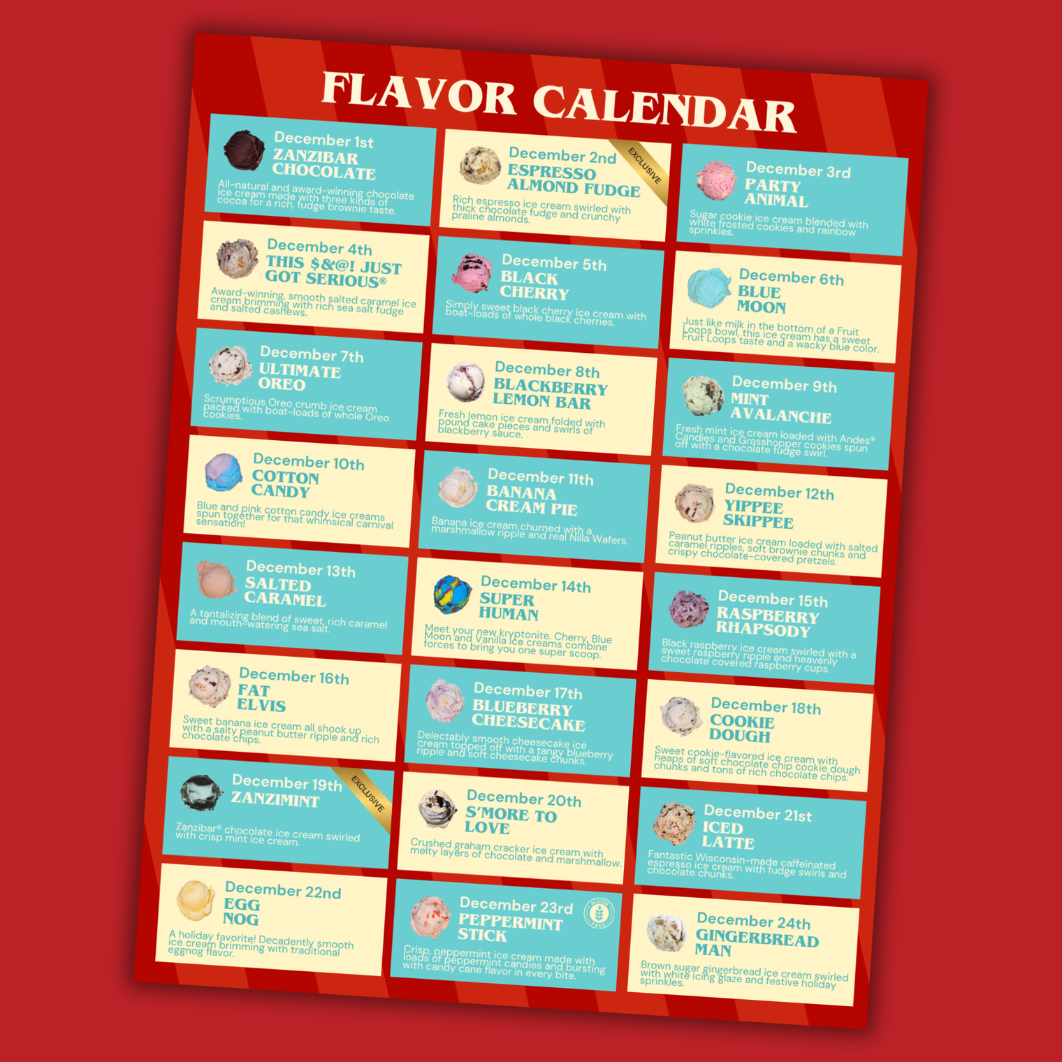 24 Days of Ice Cream Advent Calendar - 2025 (Local Pickup)