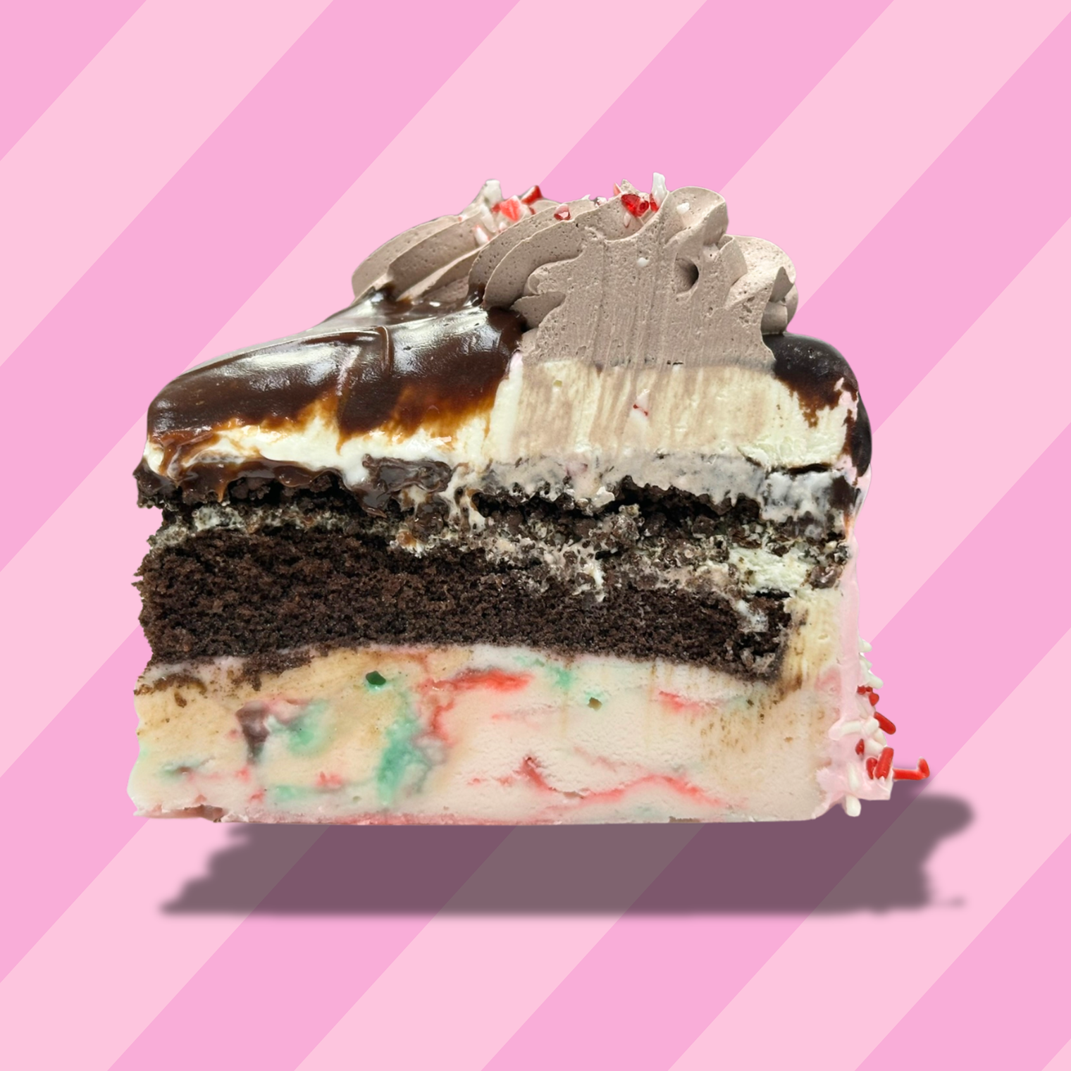 Dark Chocolate Peppermint Stick 8'' Ice Cream Cake (December Delivery) - Free Nationwide Delivery