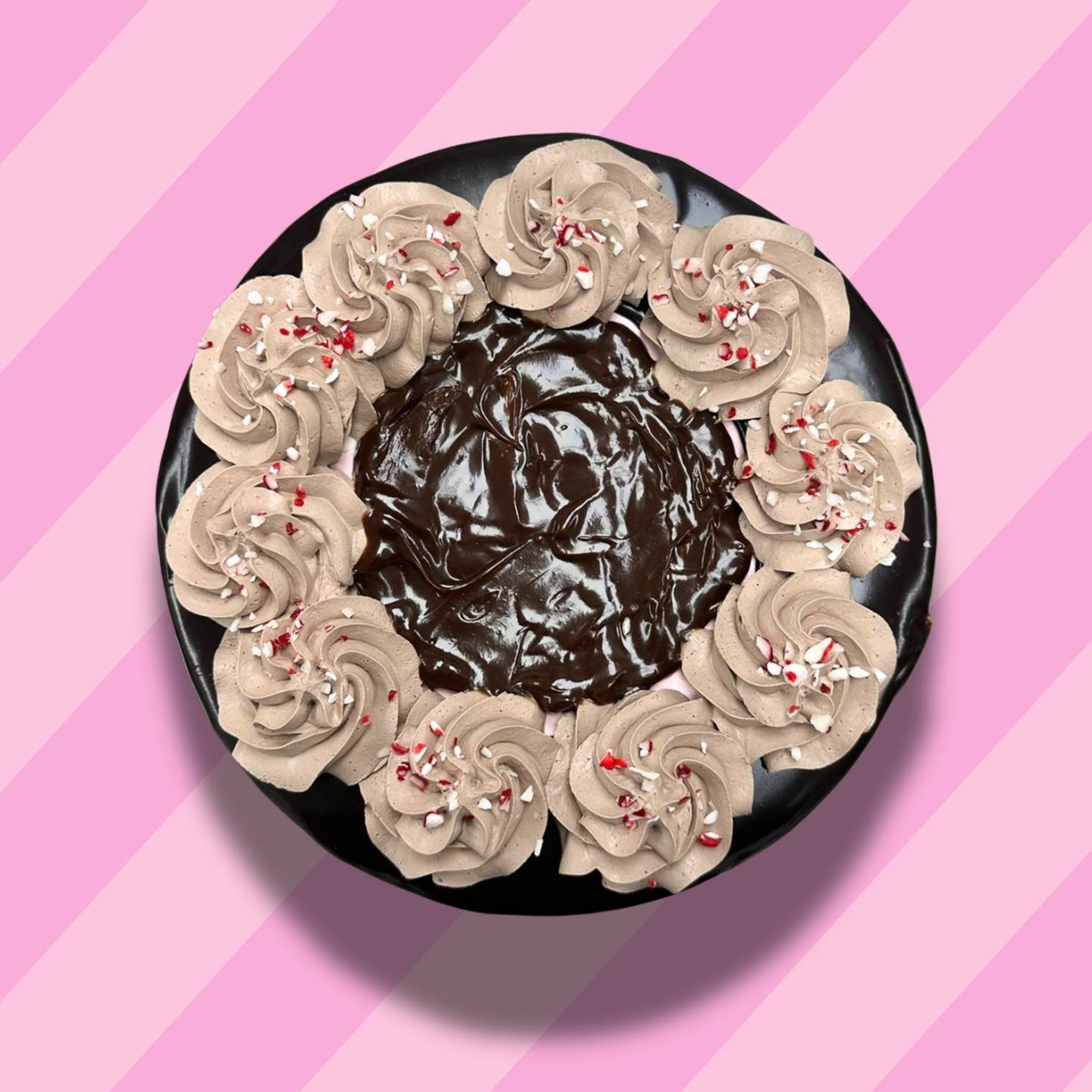 Dark Chocolate Peppermint Stick 8'' Ice Cream Cake (December Delivery) - Free Nationwide Delivery