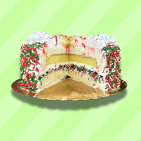 Christmas Tree Cake 8'' Ice Cream Cake (December Delivery) - Free Nationwide Delivery