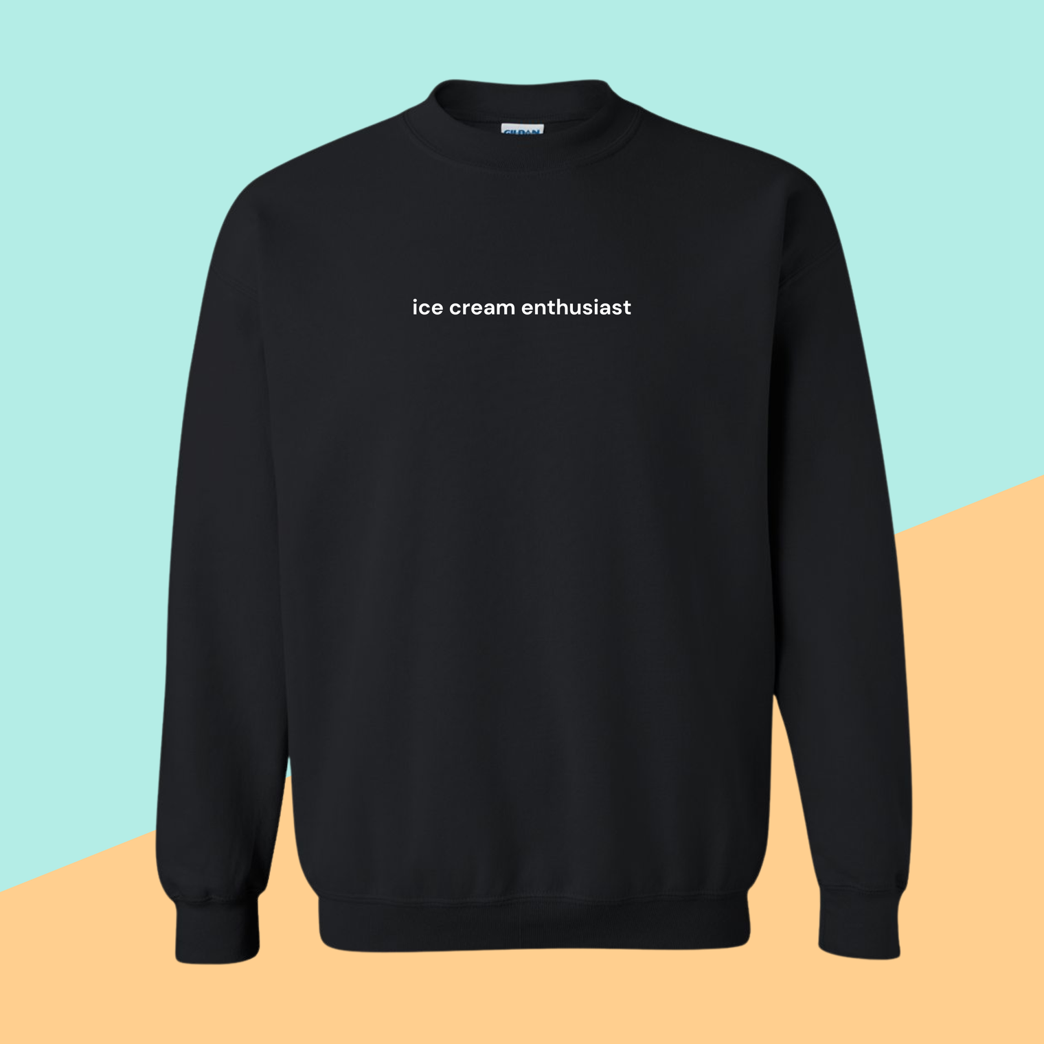 Ice Cream Enthusiast Crewneck Sweatshirt - Black